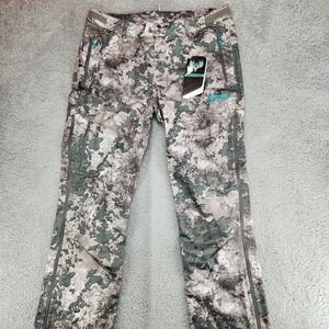 Girls With Guns Camo Rain Pants Shade Womens Size L Gray Adjustable Seam Hunting